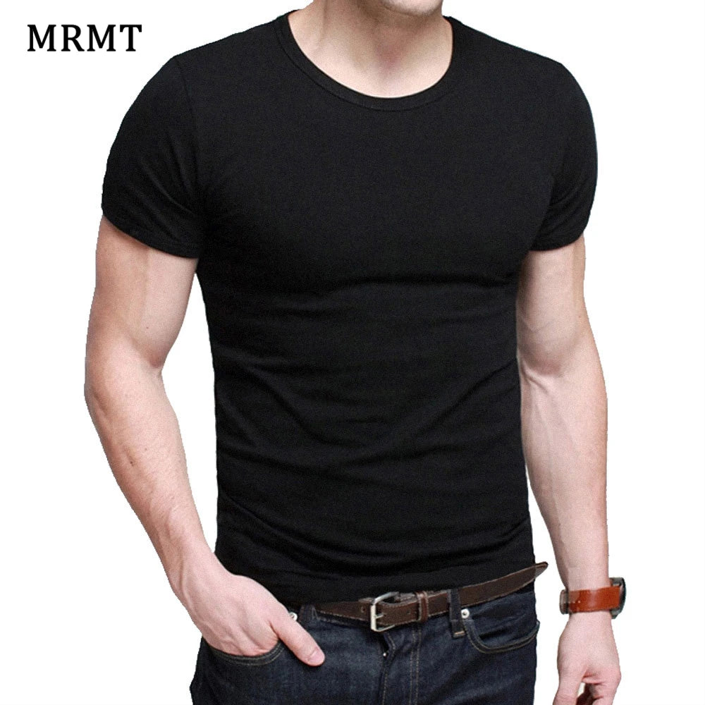 T-shirt en lycra à manches courtes pour homme, col rond, slim