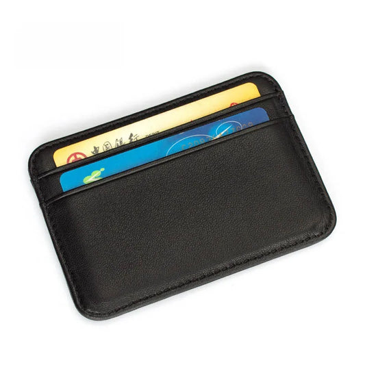 Porte-cartes en cuir véritable de mouton ultra fin et souple pour homme, mini portefeuille pour cartes de crédit, porte-cartes fin, petit porte-monnaie