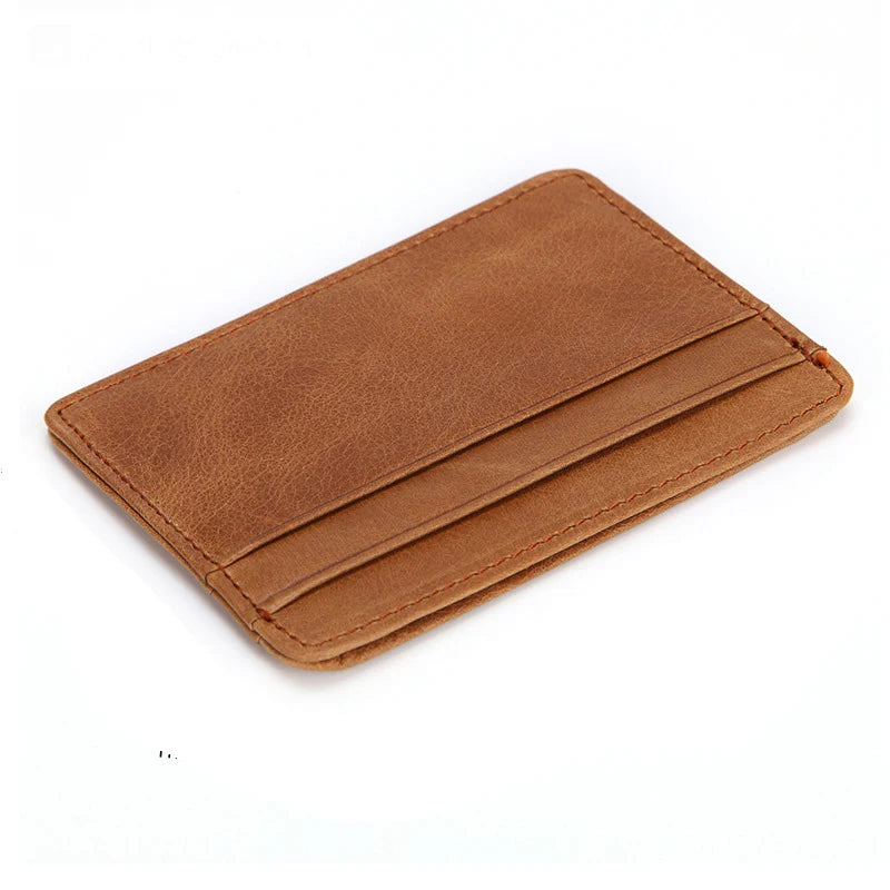 Porte-cartes en cuir véritable de mouton ultra fin et souple pour homme, mini portefeuille pour cartes de crédit, porte-cartes fin, petit porte-monnaie