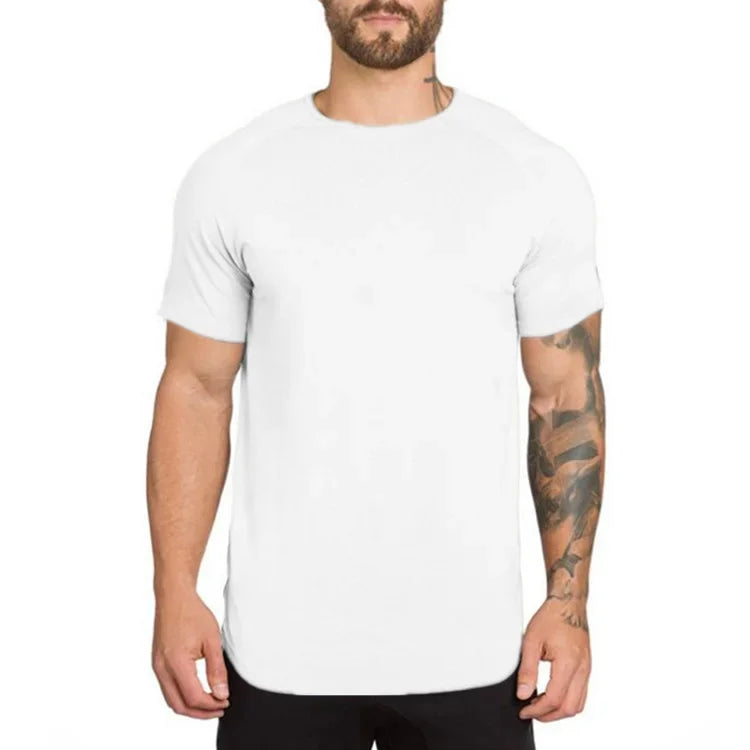 T-shirt de sport pour homme, vêtement de fitness, mode étendue, coton,