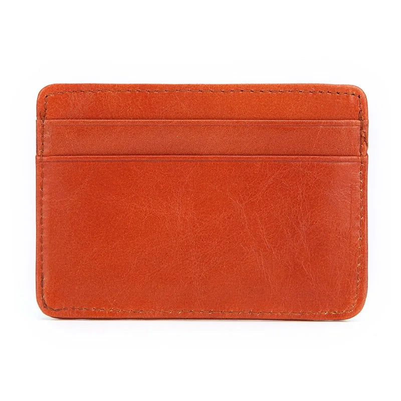 Porte-cartes en cuir véritable de mouton ultra fin et souple pour homme, mini portefeuille pour cartes de crédit, porte-cartes fin, petit porte-monnaie