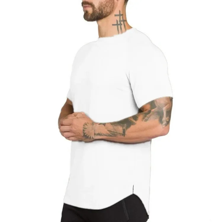 T-shirt de sport pour homme, vêtement de fitness, mode étendue, coton,